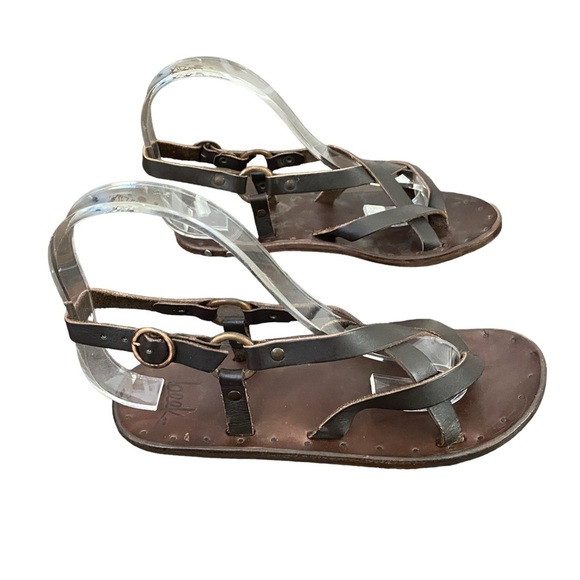 Beek By Two Birds Women's Brown Leather Sandals Size 6 - Picture 2 of 6